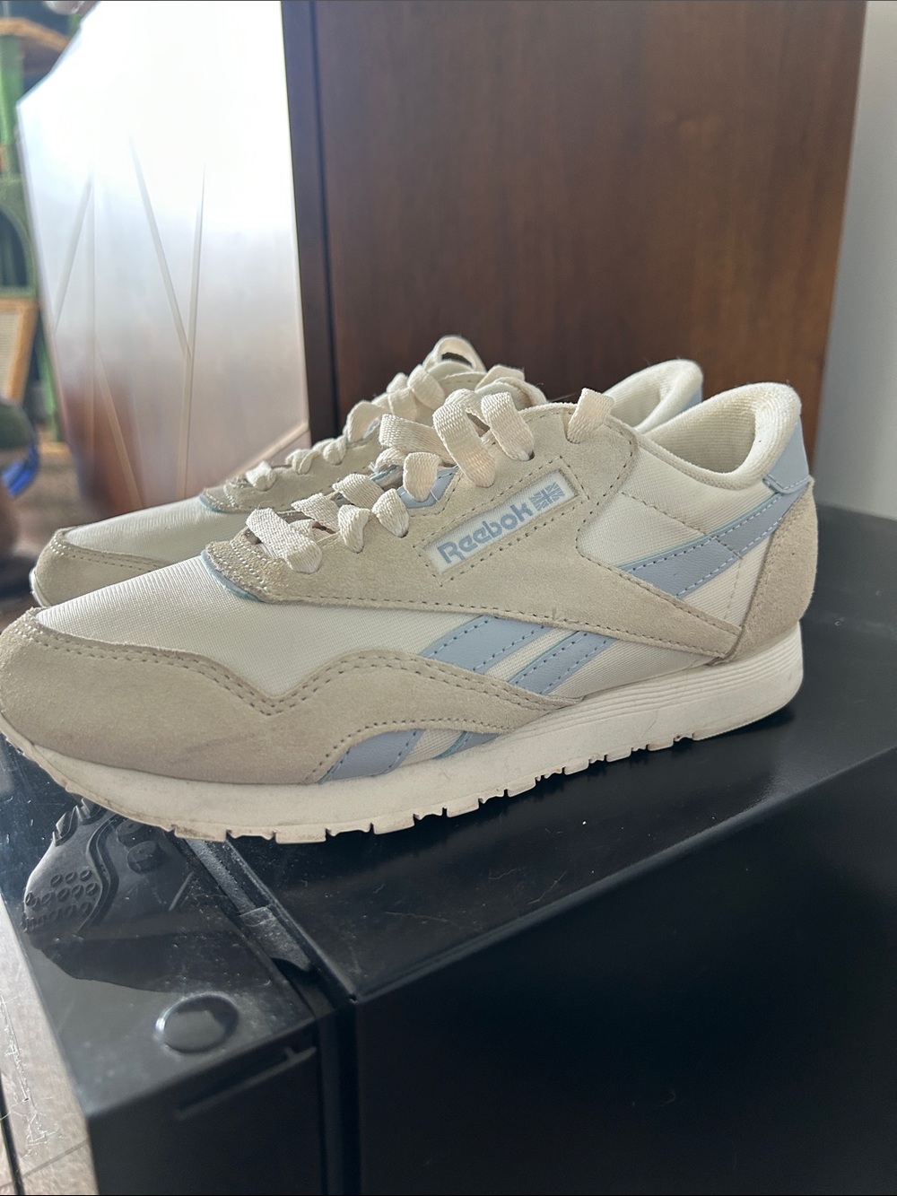 Reebok Retro Runner Sneakers in Cream and Light Blue